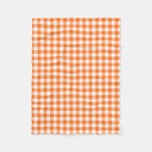 Oranje en wit Gingham Gecontroleerd Patroon Fleece Deken (Voorkant)