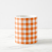 Oranje en wit Gingham Gecontroleerd Patroon Koffiemok (Center)