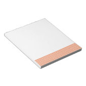 Oranje en wit Gingham Notitieblok (Schuin)