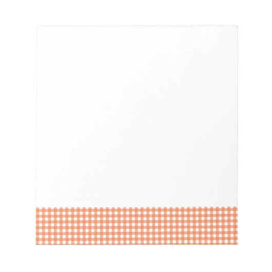 Oranje en wit Gingham Notitieblok (Voorkant)