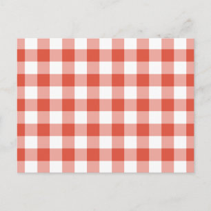 Oranje en wit Gingham Pattern Briefkaart
