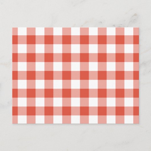 Oranje en wit Gingham Pattern Briefkaart (Voorkant)