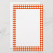 Oranje en wit Gingham Pattern Briefpapier (Voorkant / Achterkant)