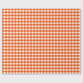 Oranje en wit Gingham Pattern Cadeaupapier (Vlak)