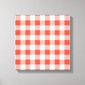 Oranje en wit Gingham Pattern Canvas Afdruk (Voorkant)