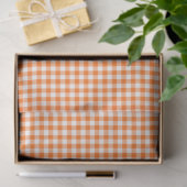 Oranje en wit Gingham Pattern-document Tissuepapier (Geschenk)