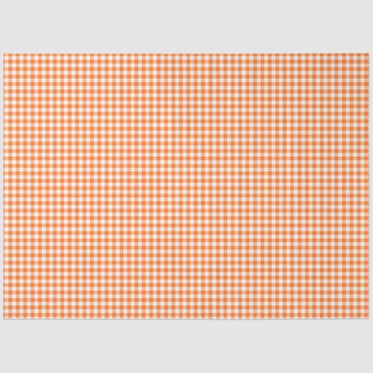 Oranje en wit Gingham Pattern-document Tissuepapier (Voorkant)