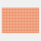 Oranje en wit Gingham Pattern Inpakpapier Vel (Voorkant 3)