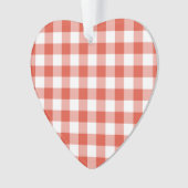 Oranje en wit Gingham Pattern Ornament (voorkant)