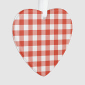 Oranje en wit Gingham Pattern Ornament (voorkant)