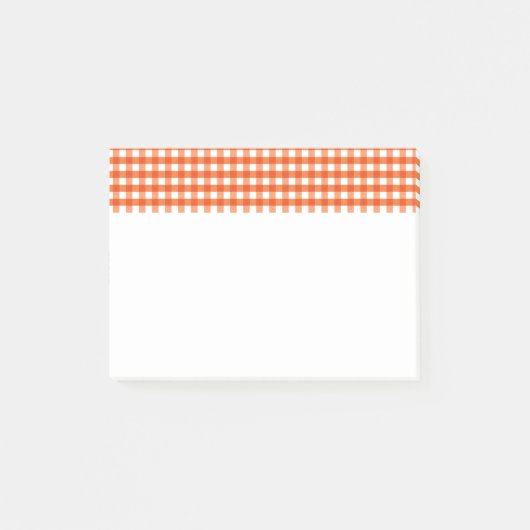 Oranje en wit Gingham Pattern Post-it® Notes (Voorkant)