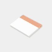Oranje en wit Gingham Pattern Post-it® Notes (Schuin)