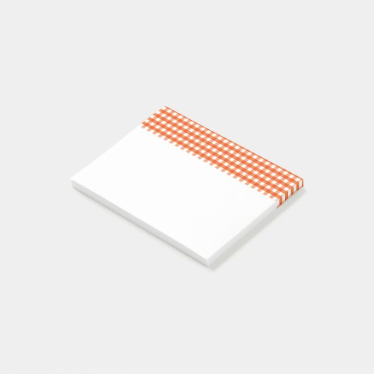 Oranje en wit Gingham Pattern Post-it® Notes (Schuin)