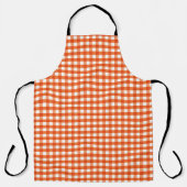 Oranje en wit Gingham Pattern Schort (Voorkant)