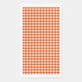 Oranje en wit Gingham Pattern Servet (Voorkant)