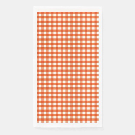 Oranje en wit Gingham Pattern Servet (Voorkant)
