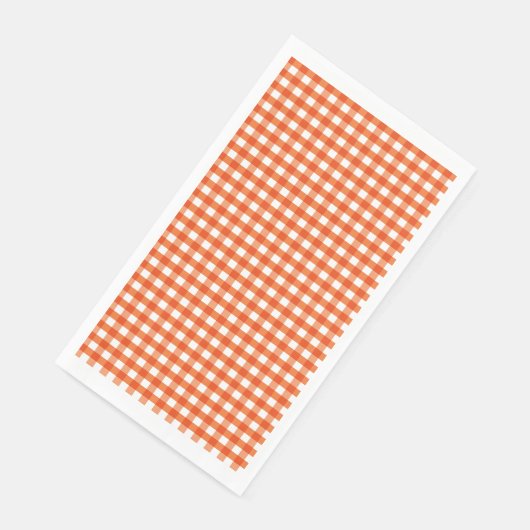 Oranje en wit Gingham Pattern Servet (Hoek)