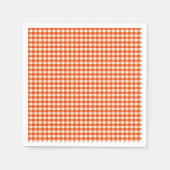 Oranje en wit Gingham Pattern Servet (Voorkant)