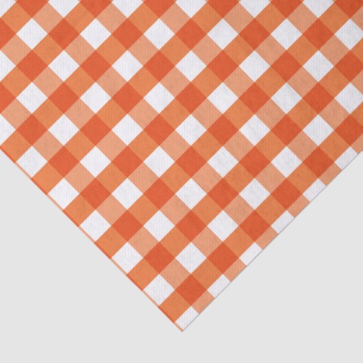 Oranje en wit Gingham Pattern Tissuepapier (Detail)