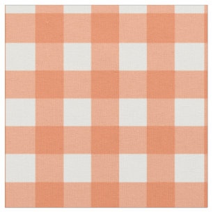 Oranje en wit Gingham Stof