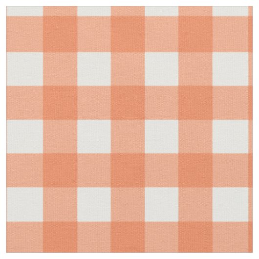 Oranje en wit Gingham Stof (Close Up)