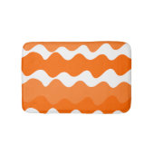 Oranje en wit horizontaal golfpatroonontwerp badmat (Voorkant)