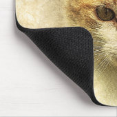 Oranje en wit Kat | ABSTRACT | WATERVERF Muismat (Hoek)