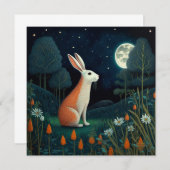 Oranje en wit konijn in het moonlicht (Voorkant / Achterkant)