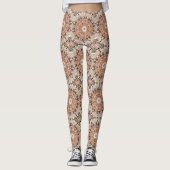 Oranje en wit leggings (Voorkant)