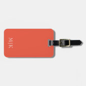 Oranje en Wit | Modern Monogram Bagagelabel (Voorkant horizontaal)