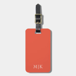 Oranje en Wit | Modern Monogram Bagagelabel