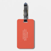 Oranje en Wit | Modern Monogram Bagagelabel (Achterkant verticaal)