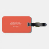 Oranje en Wit | Modern Monogram Bagagelabel (Achterkant horizontaal)
