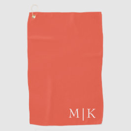 Oranje en Wit | Modern Monogram Golfhanddoek