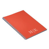 Oranje en Wit | Modern Monogram Notitieboek (Rechterzijde)