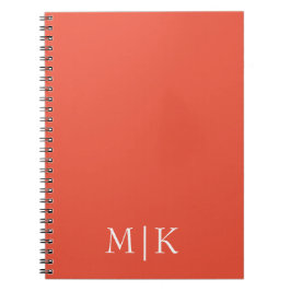 Oranje en Wit | Modern Monogram Notitieboek