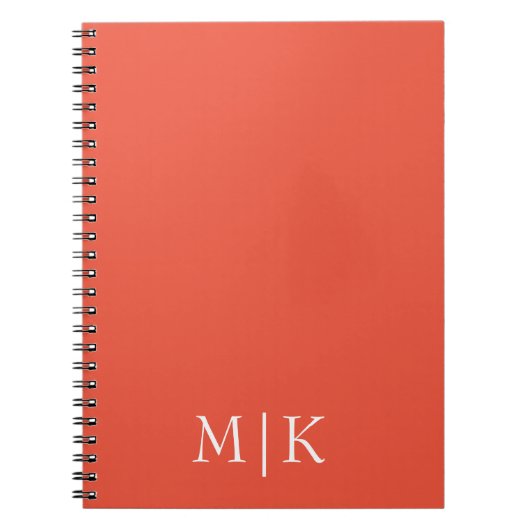Oranje en Wit | Modern Monogram Notitieboek (Voorkant)