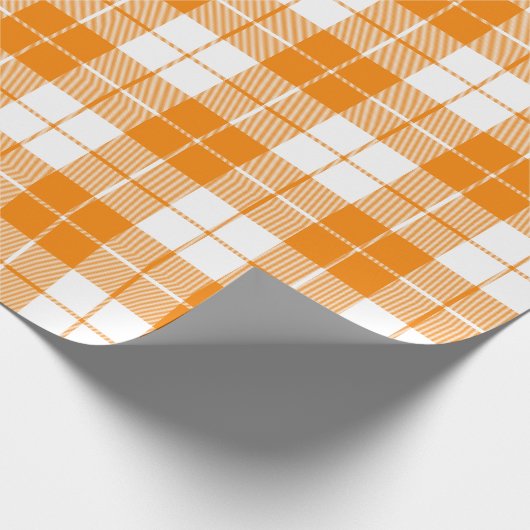 Oranje en wit patroon |Groot | Cadeaupapier (Hoek)