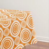 Oranje en wit patroon van geometrische cirkels tafelkleed (Voorbeeld)