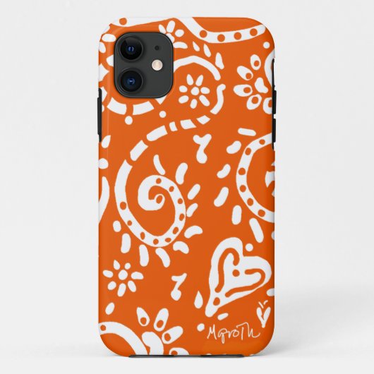 Oranje en wit pip iPhone hoesje (Achterkant)