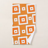 Oranje en wit-plein Bathroom wasprogramma's Bad Handdoek (Handdoek)