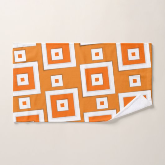 Oranje en wit-plein Bathroom wasprogramma's Bad Handdoek (Handdoek)