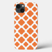 Oranje en wit Quatrefoil patroon Case-Mate iPhone Case (Achterkant)
