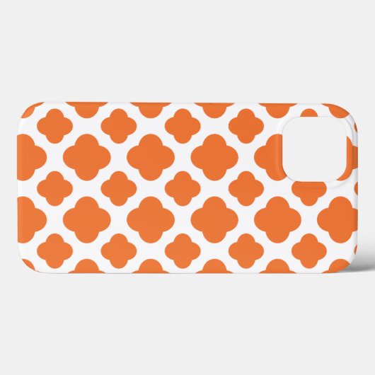 Oranje en wit Quatrefoil patroon Case-Mate iPhone Case (Achterkant (horizontaal))