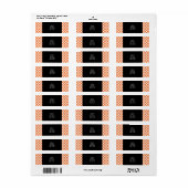 Oranje en wit Quatrefoil patroon Etiket (Full Sheet)