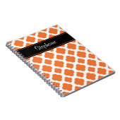 Oranje en wit Quatrefoil patroon Notitieboek (Rechterzijde)