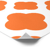 Oranje en wit Quatrefoil patroon Poster (Hoek)