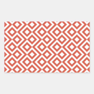 Oranje en wit rechthoekige sticker