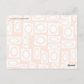 Oranje en wit rondcirkelpatroon vierkant patroon briefkaart (Achterkant)