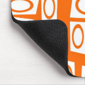 Oranje en wit rondcirkelpatroon vierkant patroon muismat (Hoek)